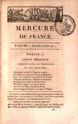 Mercure de France Samstag 22. Juni 1811