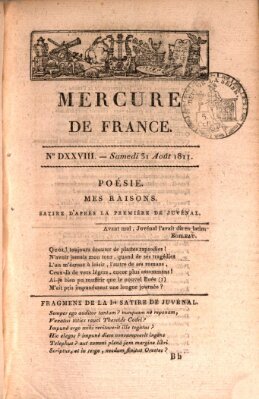 Mercure de France Samstag 31. August 1811