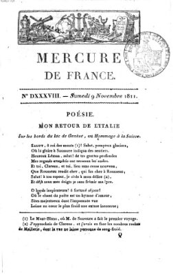 Mercure de France Samstag 9. November 1811