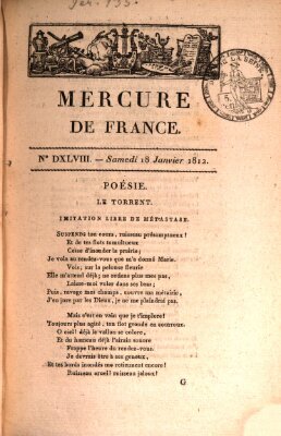 Mercure de France Samstag 18. Januar 1812