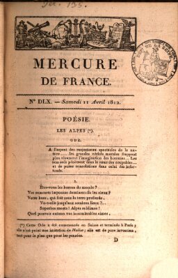 Mercure de France Samstag 11. April 1812