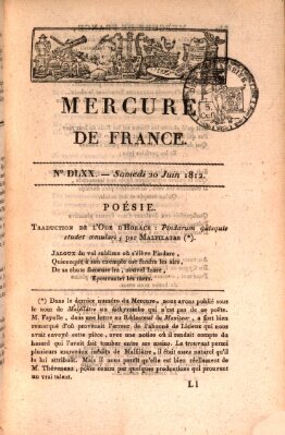 Mercure de France Samstag 20. Juni 1812