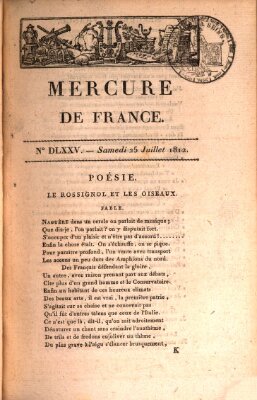 Mercure de France Samstag 25. Juli 1812