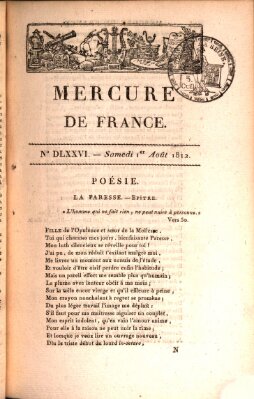 Mercure de France Samstag 1. August 1812