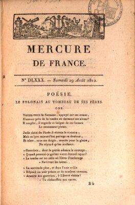 Mercure de France Samstag 29. August 1812