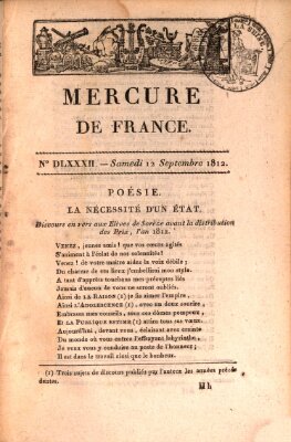 Mercure de France Samstag 12. September 1812