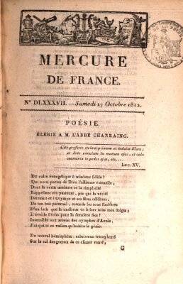 Mercure de France Samstag 17. Oktober 1812