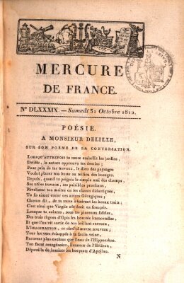 Mercure de France Samstag 31. Oktober 1812