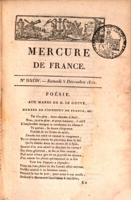 Mercure de France Samstag 5. Dezember 1812