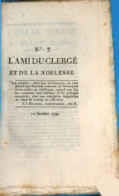 Le défenseur des opprimés Dienstag 12. Oktober 1790