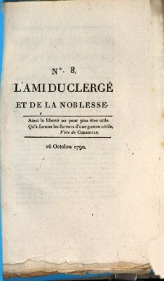 Le défenseur des opprimés Samstag 16. Oktober 1790