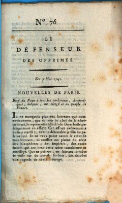 Le défenseur des opprimés Samstag 7. Mai 1791