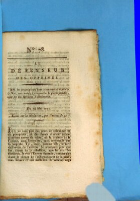 Le défenseur des opprimés Donnerstag 12. Mai 1791