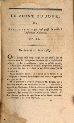 Le point du jour ou Résultat de ce qui s'est passé la veille à l'Assemblée Nationale Samstag 20. Juni 1789