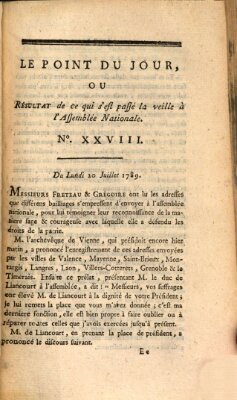 Le point du jour ou Résultat de ce qui s'est passé la veille à l'Assemblée Nationale Montag 20. Juli 1789