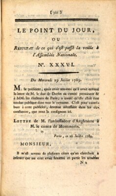 Le point du jour ou Résultat de ce qui s'est passé la veille à l'Assemblée Nationale Mittwoch 29. Juli 1789