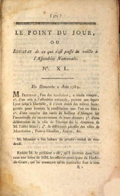 Le point du jour ou Résultat de ce qui s'est passé la veille à l'Assemblée Nationale Sonntag 2. August 1789