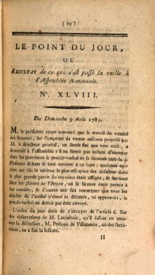 Le point du jour ou Résultat de ce qui s'est passé la veille à l'Assemblée Nationale Sonntag 9. August 1789