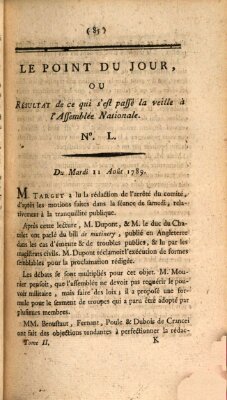 Le point du jour ou Résultat de ce qui s'est passé la veille à l'Assemblée Nationale Dienstag 11. August 1789