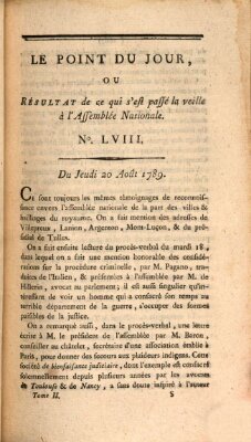 Le point du jour ou Résultat de ce qui s'est passé la veille à l'Assemblée Nationale Donnerstag 20. August 1789