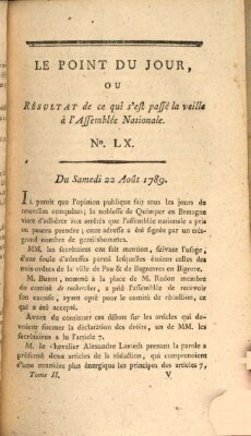 Le point du jour ou Résultat de ce qui s'est passé la veille à l'Assemblée Nationale Samstag 22. August 1789