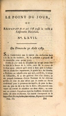 Le point du jour ou Résultat de ce qui s'est passé la veille à l'Assemblée Nationale Sonntag 30. August 1789