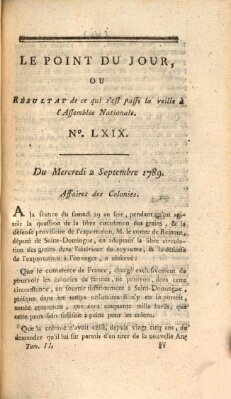 Le point du jour ou Résultat de ce qui s'est passé la veille à l'Assemblée Nationale Mittwoch 2. September 1789