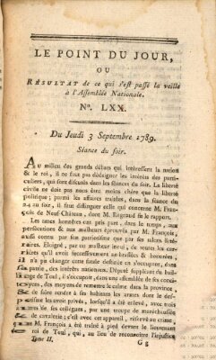 Le point du jour ou Résultat de ce qui s'est passé la veille à l'Assemblée Nationale Donnerstag 3. September 1789