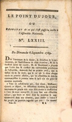 Le point du jour ou Résultat de ce qui s'est passé la veille à l'Assemblée Nationale Sonntag 6. September 1789