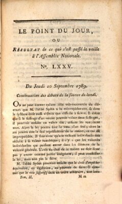 Le point du jour ou Résultat de ce qui s'est passé la veille à l'Assemblée Nationale Donnerstag 10. September 1789