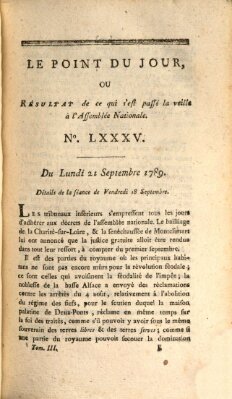 Le point du jour ou Résultat de ce qui s'est passé la veille à l'Assemblée Nationale Montag 21. September 1789