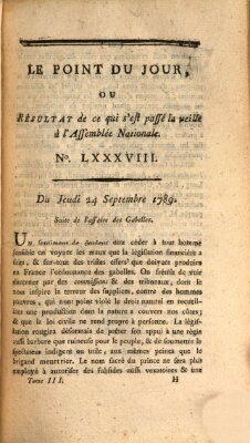 Le point du jour ou Résultat de ce qui s'est passé la veille à l'Assemblée Nationale Donnerstag 24. September 1789