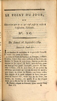 Le point du jour ou Résultat de ce qui s'est passé la veille à l'Assemblée Nationale Samstag 26. September 1789