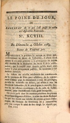 Le point du jour ou Résultat de ce qui s'est passé la veille à l'Assemblée Nationale Sonntag 4. Oktober 1789