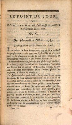 Le point du jour ou Résultat de ce qui s'est passé la veille à l'Assemblée Nationale Mittwoch 7. Oktober 1789