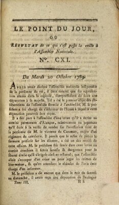 Le point du jour ou Résultat de ce qui s'est passé la veille à l'Assemblée Nationale Dienstag 20. Oktober 1789