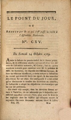 Le point du jour ou Résultat de ce qui s'est passé la veille à l'Assemblée Nationale Samstag 24. Oktober 1789