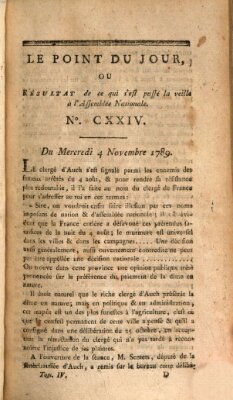 Le point du jour ou Résultat de ce qui s'est passé la veille à l'Assemblée Nationale Mittwoch 4. November 1789