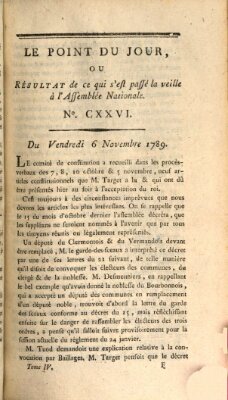 Le point du jour ou Résultat de ce qui s'est passé la veille à l'Assemblée Nationale Freitag 6. November 1789