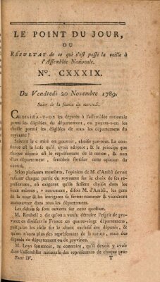 Le point du jour ou Résultat de ce qui s'est passé la veille à l'Assemblée Nationale Freitag 20. November 1789
