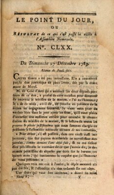 Le point du jour ou Résultat de ce qui s'est passé la veille à l'Assemblée Nationale Sonntag 27. Dezember 1789