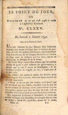 Le point du jour ou Résultat de ce qui s'est passé la veille à l'Assemblée Nationale Samstag 2. Januar 1790