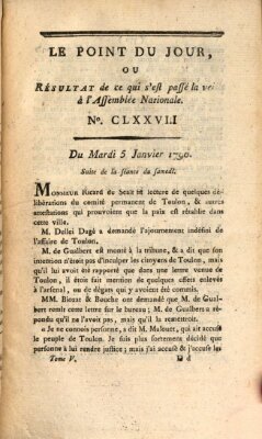 Le point du jour ou Résultat de ce qui s'est passé la veille à l'Assemblée Nationale Dienstag 5. Januar 1790