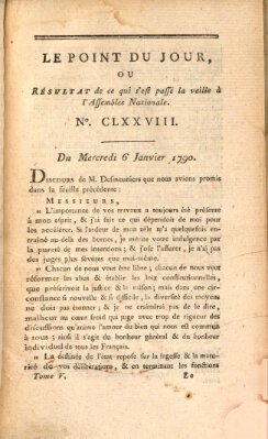 Le point du jour ou Résultat de ce qui s'est passé la veille à l'Assemblée Nationale Mittwoch 6. Januar 1790