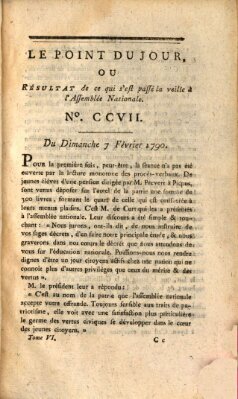 Le point du jour ou Résultat de ce qui s'est passé la veille à l'Assemblée Nationale Sonntag 7. Februar 1790