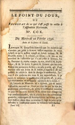 Le point du jour ou Résultat de ce qui s'est passé la veille à l'Assemblée Nationale Mittwoch 10. Februar 1790