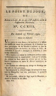 Le point du jour ou Résultat de ce qui s'est passé la veille à l'Assemblée Nationale Samstag 13. Februar 1790