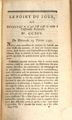 Le point du jour ou Résultat de ce qui s'est passé la veille à l'Assemblée Nationale Sonntag 14. Februar 1790