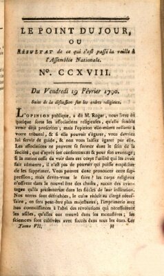 Le point du jour ou Résultat de ce qui s'est passé la veille à l'Assemblée Nationale Freitag 19. Februar 1790