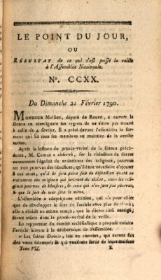 Le point du jour ou Résultat de ce qui s'est passé la veille à l'Assemblée Nationale Sonntag 21. Februar 1790